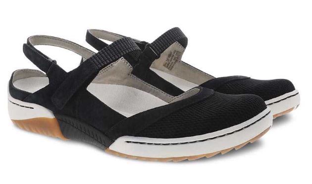 Dansko Black Suede Raeann Adjustbale Strap Womens Comfort Shoe 4426-100300