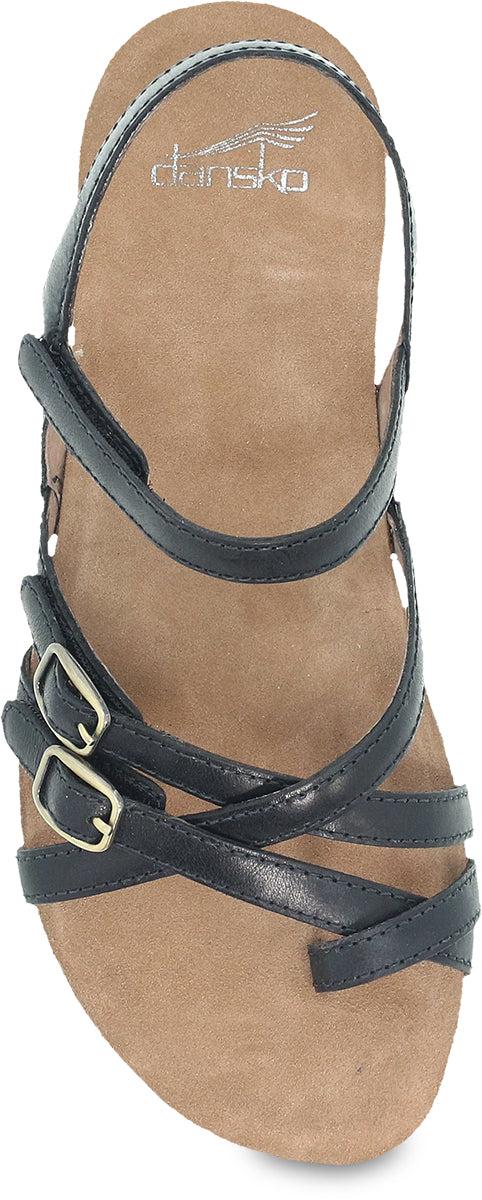 Dansko Black Waxy Burnished Roslyn Women's Sandals 6029-475300