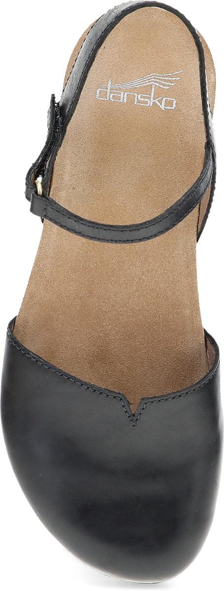 Dansko Black Waxy Burnished Rowan Women's Mary Jane Shoes 6025-475300