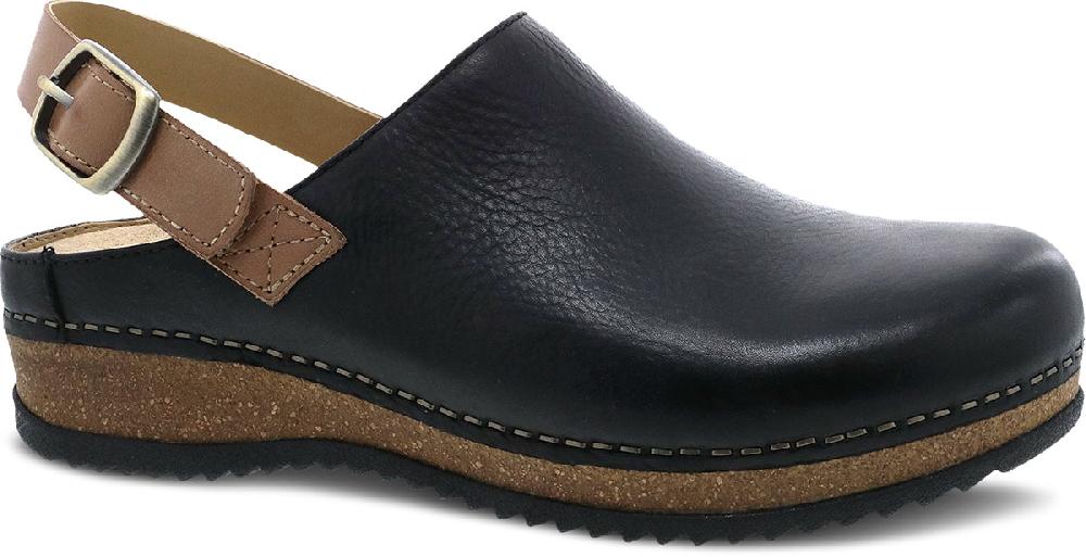 Dansko Black Waxy Milled Merrin Women's Mule Shoes 9605-500200