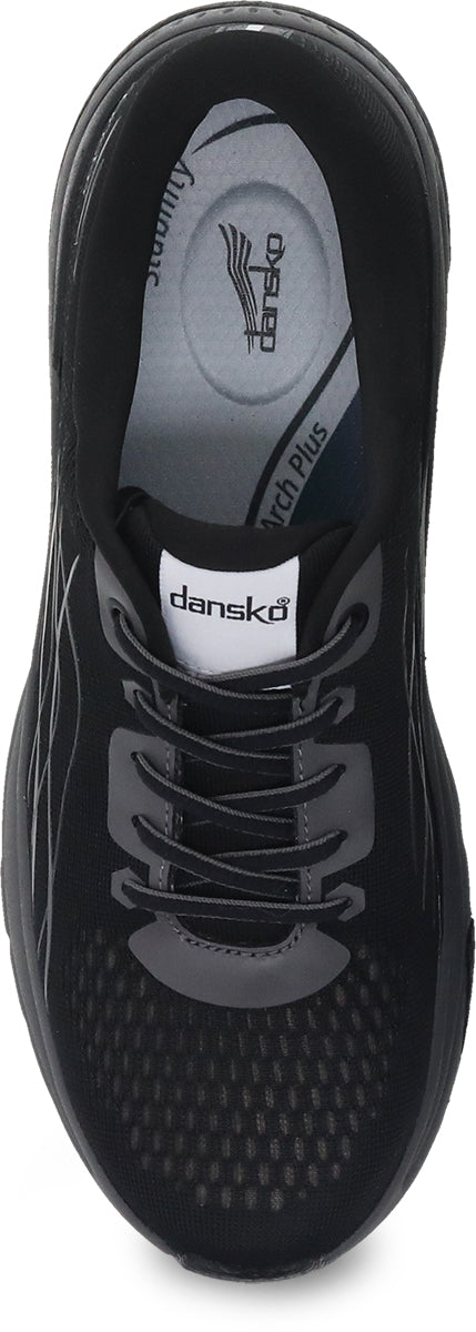 Dansko Black With Grey Mesh Pace Ladies Athletic Shoes 4205-100294