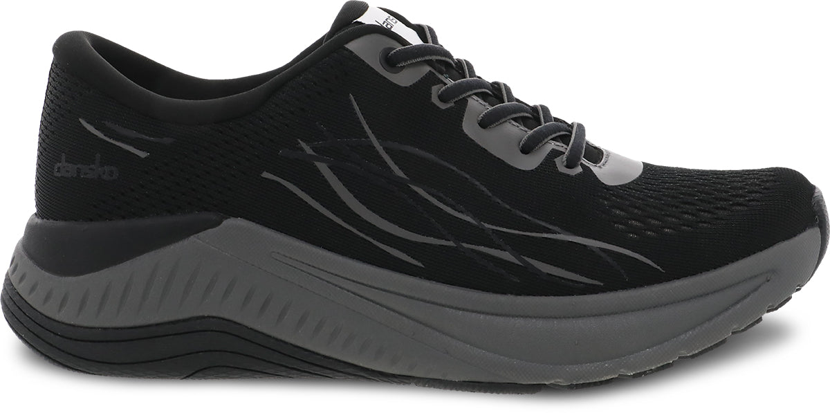 Dansko Black with Grey Mesh Pace Ladies Athletic Shoes 4205-100294