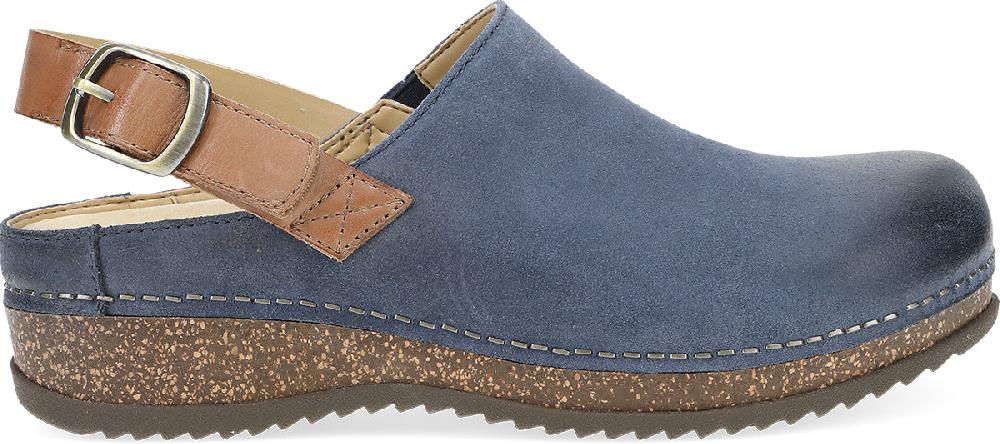 Dansko Blue Burnished Suede Merrin Women's Mule Shoes 9605-545300