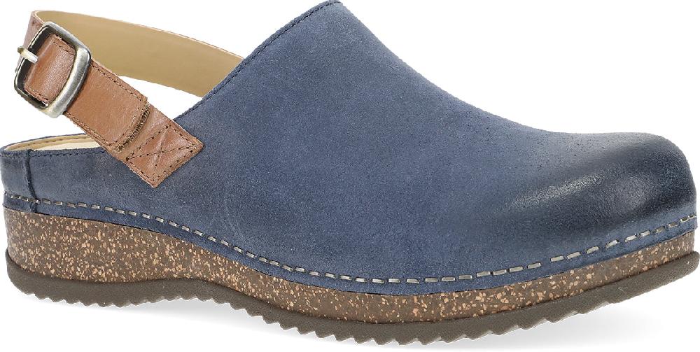 Dansko Blue Burnished Suede Merrin Women's Mule Shoes 9605-545300