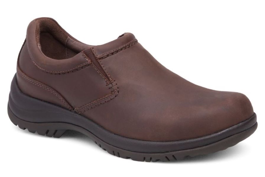 Dansko Brown Distress Wynn Men's Slip-On Shoes 8701-787800