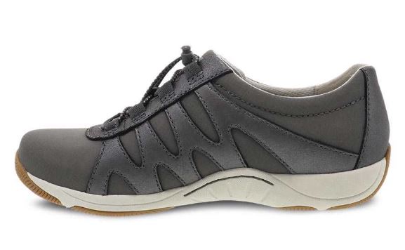 Dansko Charcoal Metallic Suede Harlie Womens Comfort Shoes 4851-970397