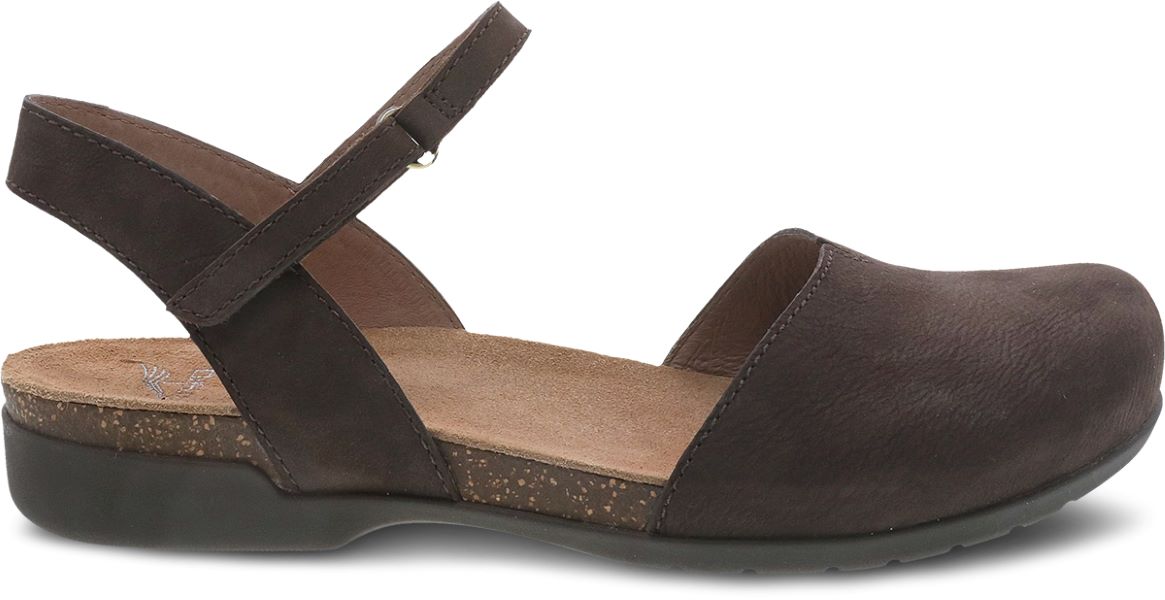 Dansko Chocolate Rowan Milled Nubuck Women's Sandals 6025-455300