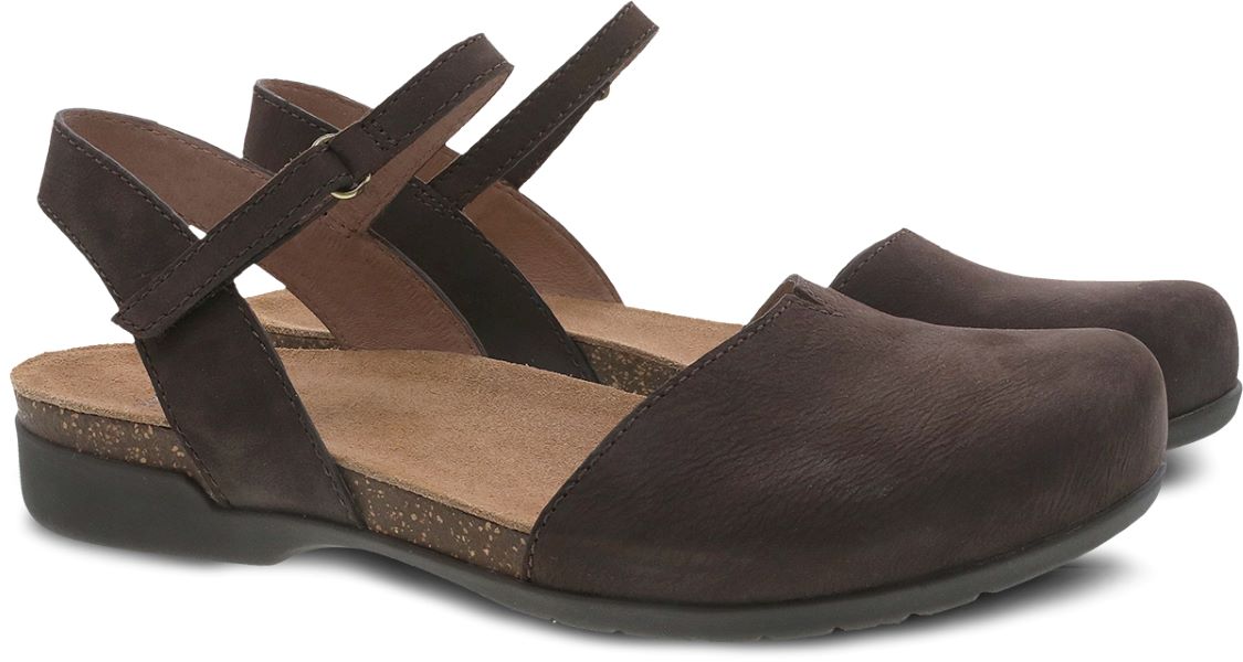 Dansko Chocolate Rowan Milled Nubuck Women's Sandals 6025-455300