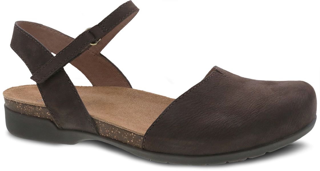 Dansko Chocolate Rowan Milled Nubuck Women's Sandals 6025-455300