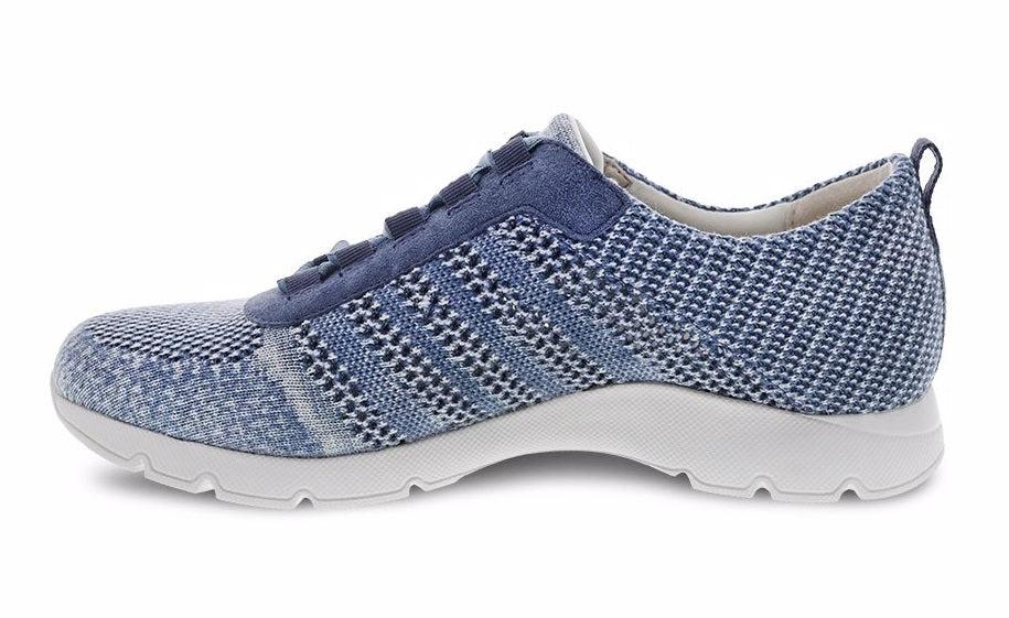 Dansko Denim Adrianne Washed Knit Comfort Casual Lace-Up Sneaker 4455-721872