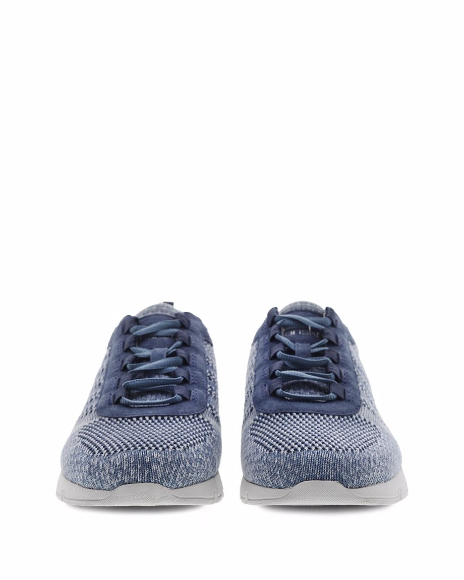 Dansko Denim Adrianne Washed Knit Comfort Casual Lace-Up Sneaker 4455-721872