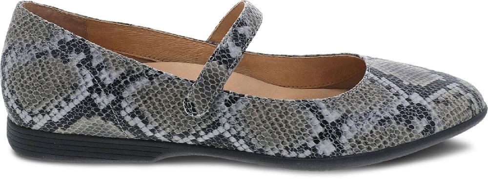 Dansko Grey Snake Lilly Mary Jane Womens Flat Shoes 2039-240200