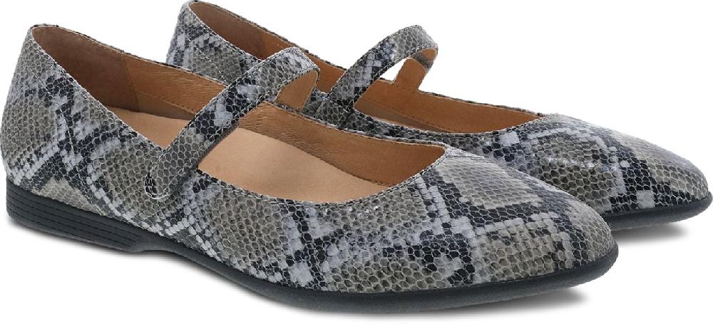 Dansko Grey Snake Lilly Mary Jane Womens Flat Shoes 2039-240200