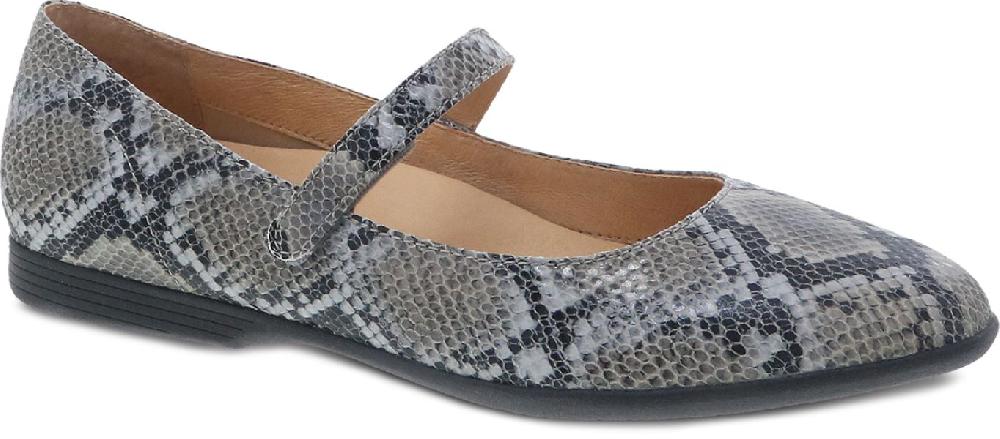 Dansko Grey Snake Lilly Mary Jane Womens Flat Shoes 2039-240200