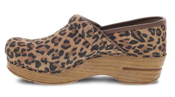 Dansko Leopard Professional Suede Womens Comfort Clogs 106-081212