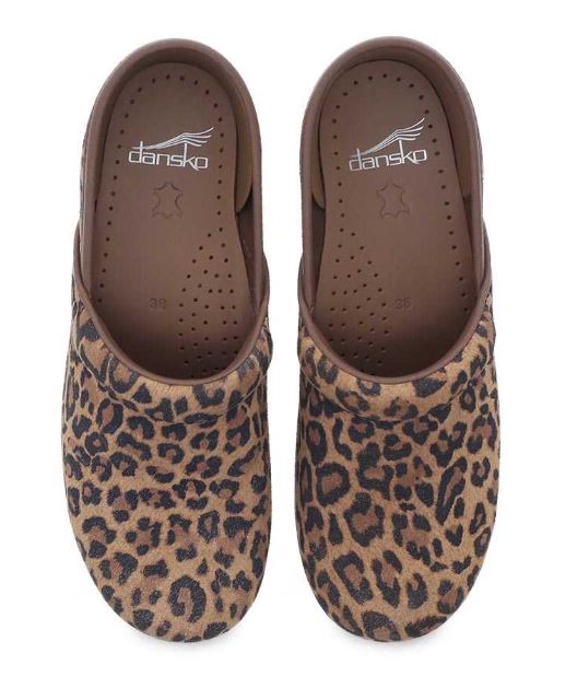 Dansko Leopard Professional Suede Womens Comfort Clogs 106-081212