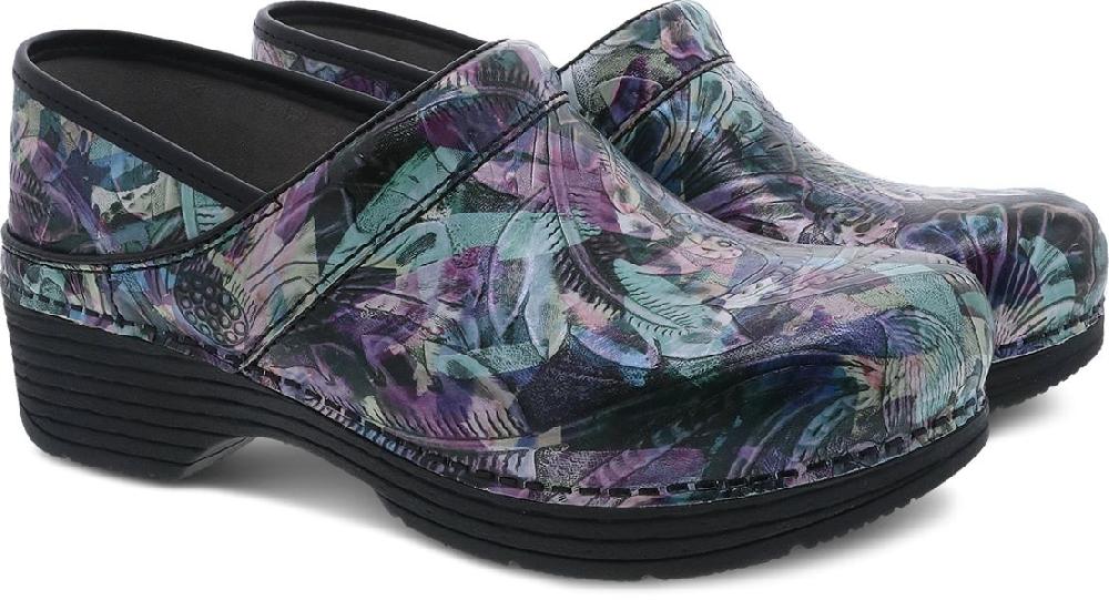 Dansko LT Pro Watercolor Tooled Womens Clog Shoes 5200-420202