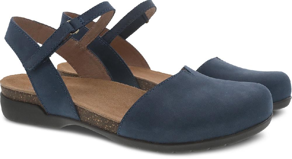 Dansko Navy Milled Nubuck Rowan Women's Mary Jane Shoes 6025-755300