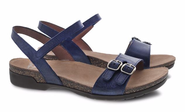 Dansko Navy Rebekah Waxy Burnished Womens Casual Sandals 6021-755300