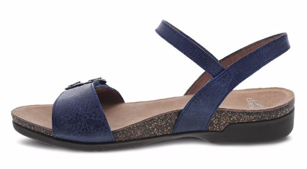 Dansko Navy Rebekah Waxy Burnished Womens Casual Sandals 6021-755300