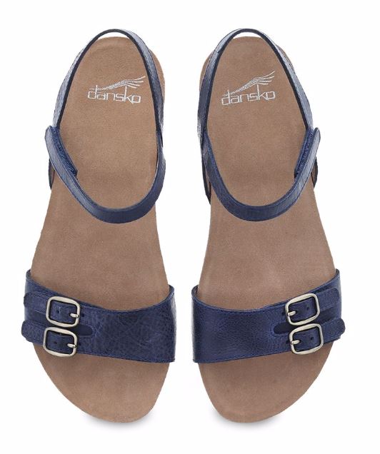 Dansko Navy Rebekah Waxy Burnished Womens Casual Sandals 6021-755300