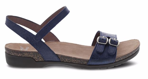 Dansko Navy Rebekah Waxy Burnished Womens Casual Sandals 6021-755300