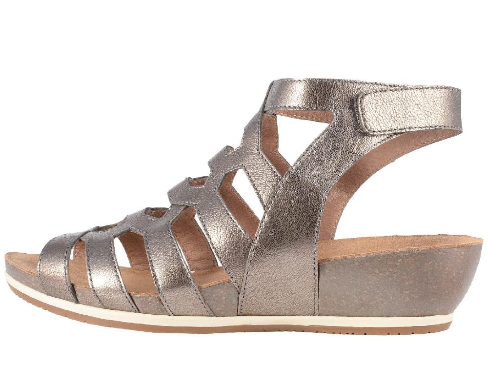 Dansko Pewter Nappa Leather Valentina Cage Womens Sandals 1523-971200