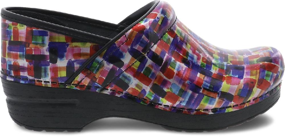 Dansko Professional Color Block Patent Womens Clog Shoes 706-420202