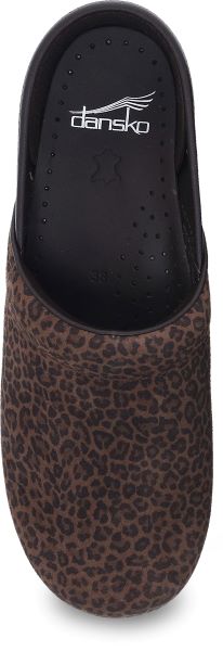 Dansko Professional Mini Leopard Suede Womens Clog Shoes 106-567878