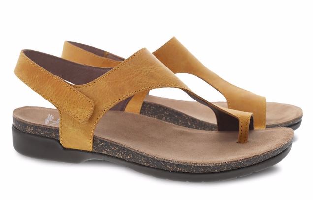 Dansko Reece Mango Waxy Burnished Womens Casual Leather Sandals 6024-465300
