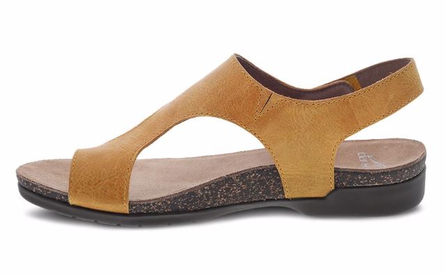 Dansko Reece Mango Waxy Burnished Womens Casual Leather Sandals 6024-465300