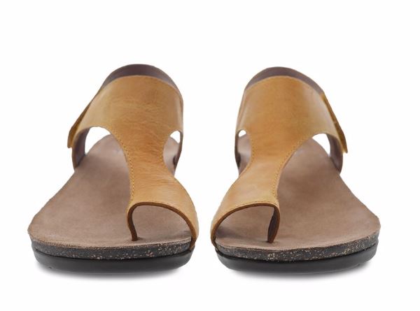 Dansko Reece Mango Waxy Burnished Womens Casual Leather Sandals 6024-465300