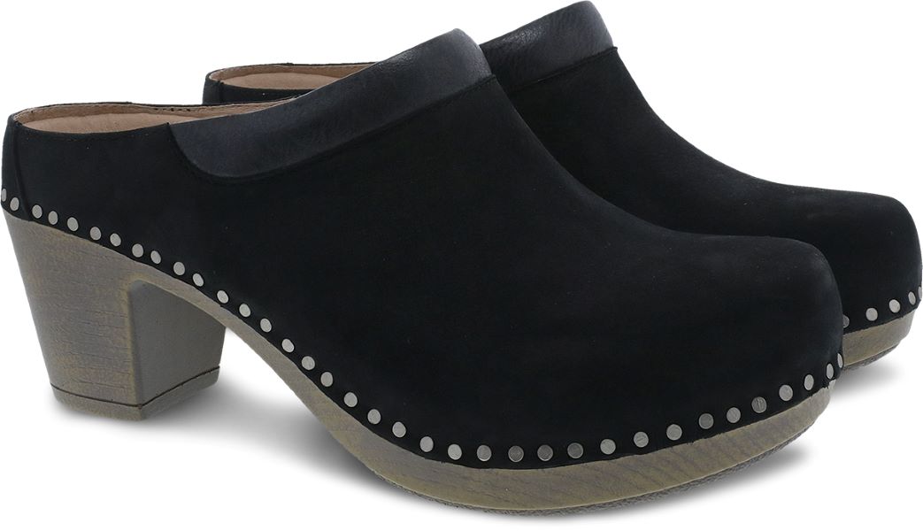 Dansko Sammy Black Nubuck Womens Clogs 1830-472400
