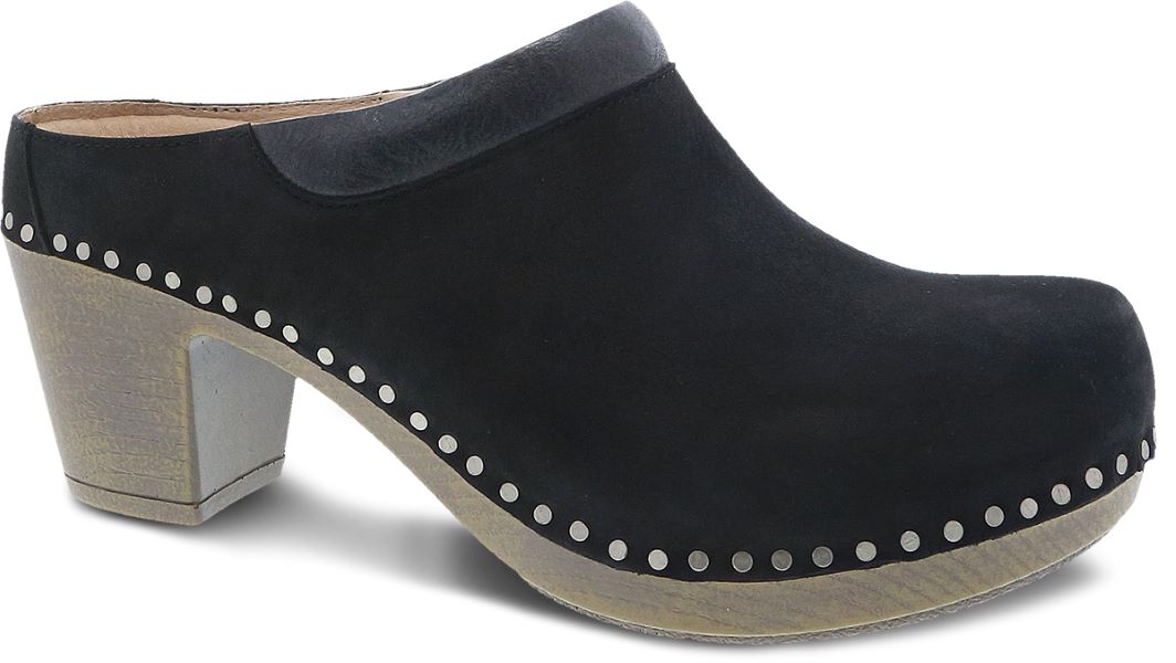 Dansko Sammy Black Nubuck Womens Clogs 1830-472400