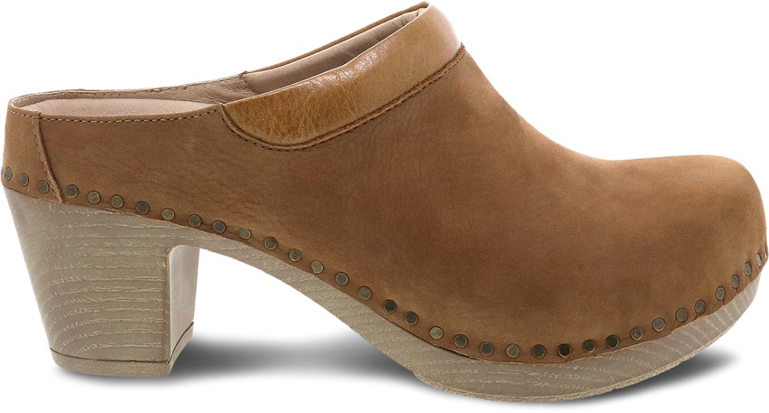 Dansko Sammy Tan Nubuck Leather Womens Mule Shoes 1830-151500