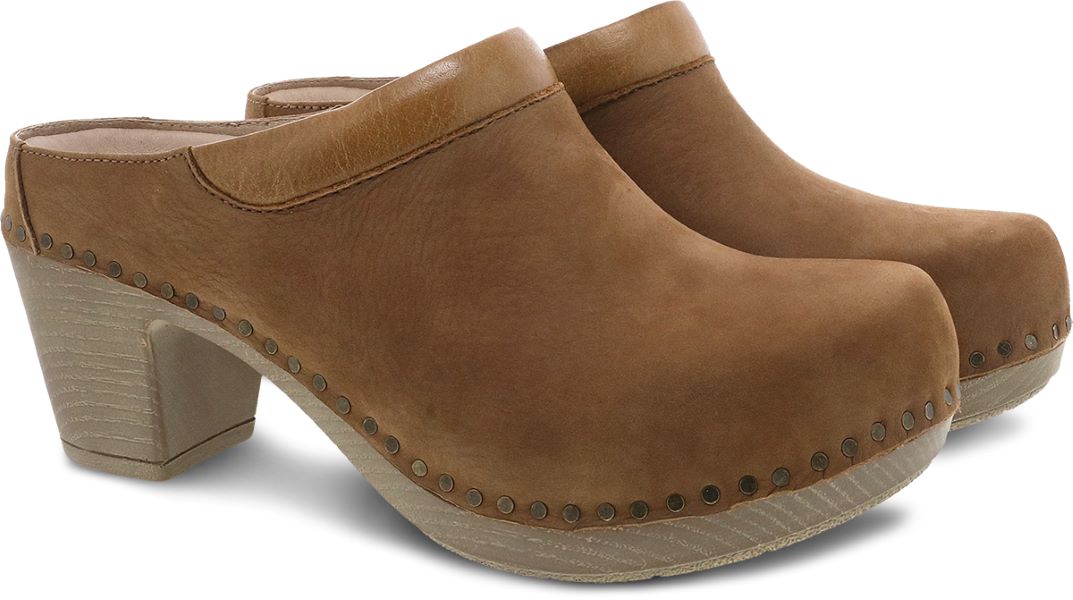 Dansko Sammy Tan Nubuck Leather Womens Mule Shoes 1830-151500