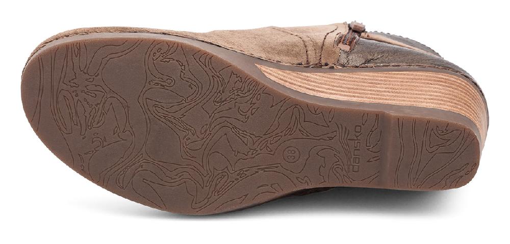 Dansko Shirley Taupe Suede Leather Womens Wedge Heel Boots 1252-151200