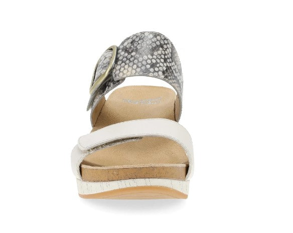 Dansko Snake Ivory Leather Shannon Women's Wedge Sandals 10001-640300
