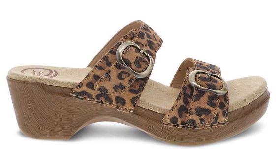 Dansko Sophie Leopard Suede Fully Adjustable Womens Sandals 9841-562200