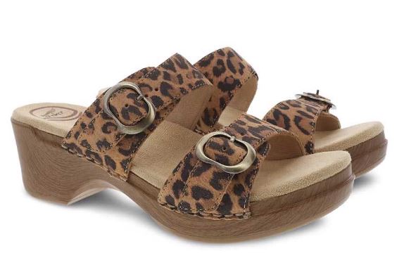 Dansko Sophie Leopard Suede Fully Adjustable Womens Sandals 9841-562200