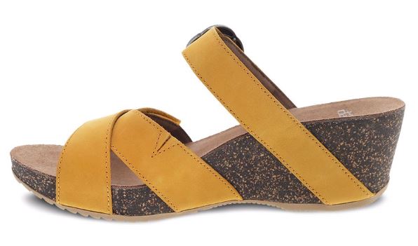 Dansko Susie Mango Milled Nubuck Comfort Slide On Womens Wedge Sandals 3420-460300