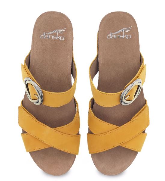 Dansko Susie Mango Milled Nubuck Comfort Slide On Womens Wedge Sandals 3420-460300