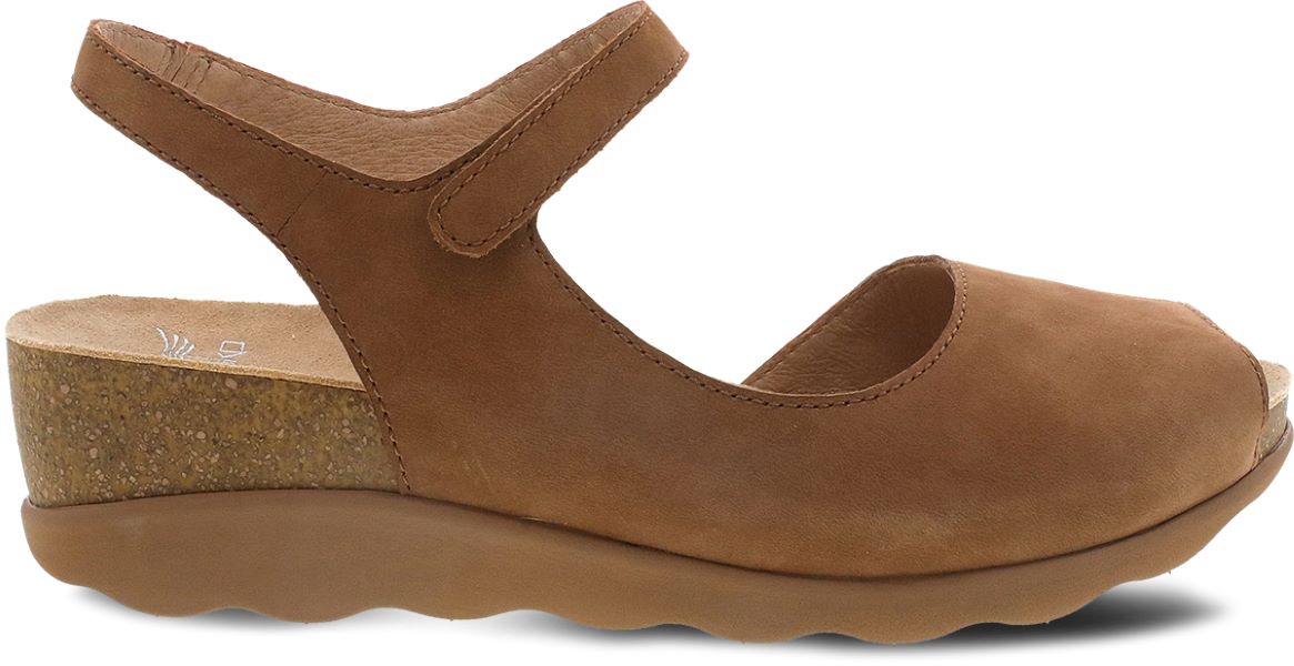 Dansko Tan Marcy Milled Nubuck Wedge Women's Sandals 1511-151500