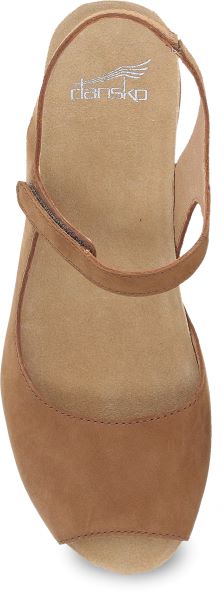 Dansko Tan Marcy Milled Nubuck Wedge Women's Sandals 1511-151500