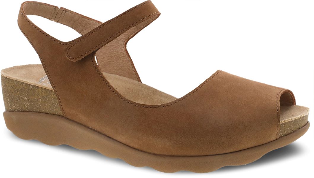 Dansko Tan Marcy Milled Nubuck Wedge Women's Sandals 1511-151500