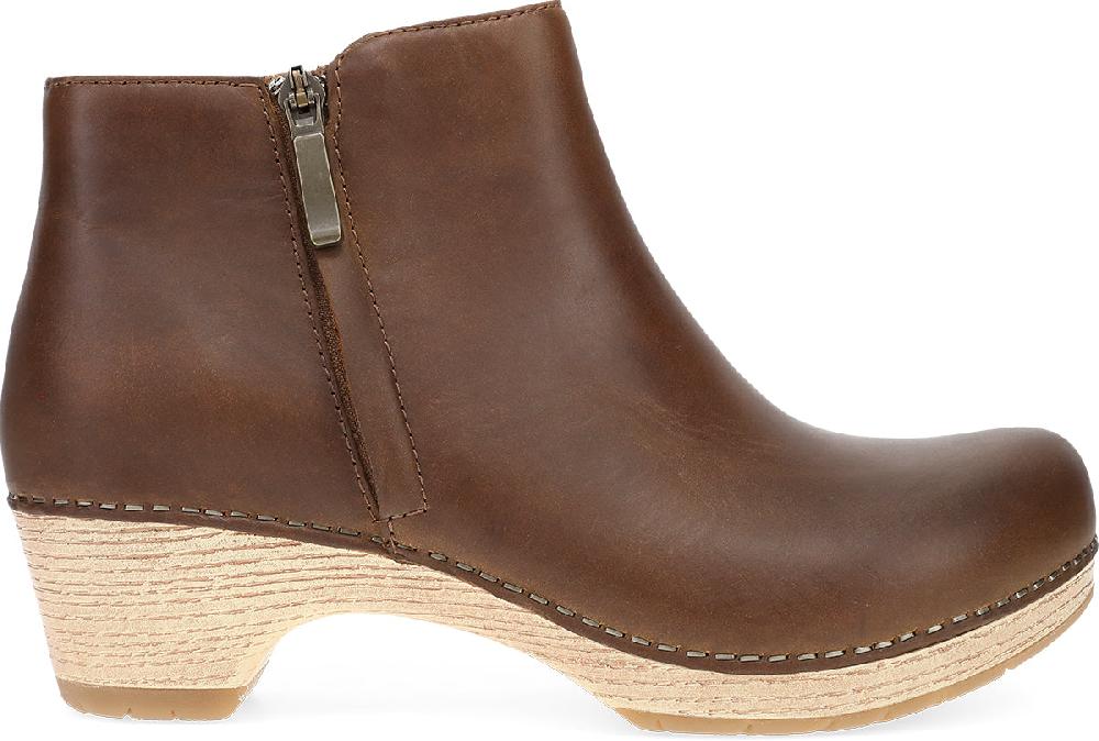 Dansko Tan Oiled Pull Up Women's Booties 2217-641400