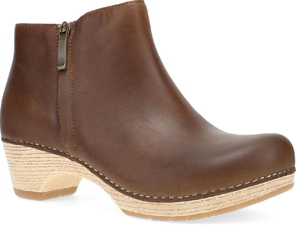 Dansko Tan Oiled Pull Up Women's Booties 2217-641400