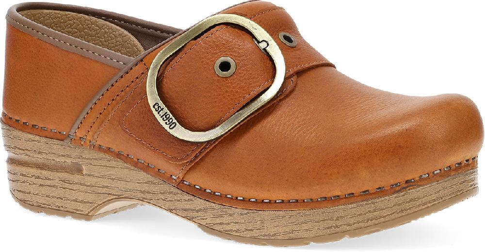 Dansko Tan Tumbled Pearson Women's Clog Shoes 616-376112
