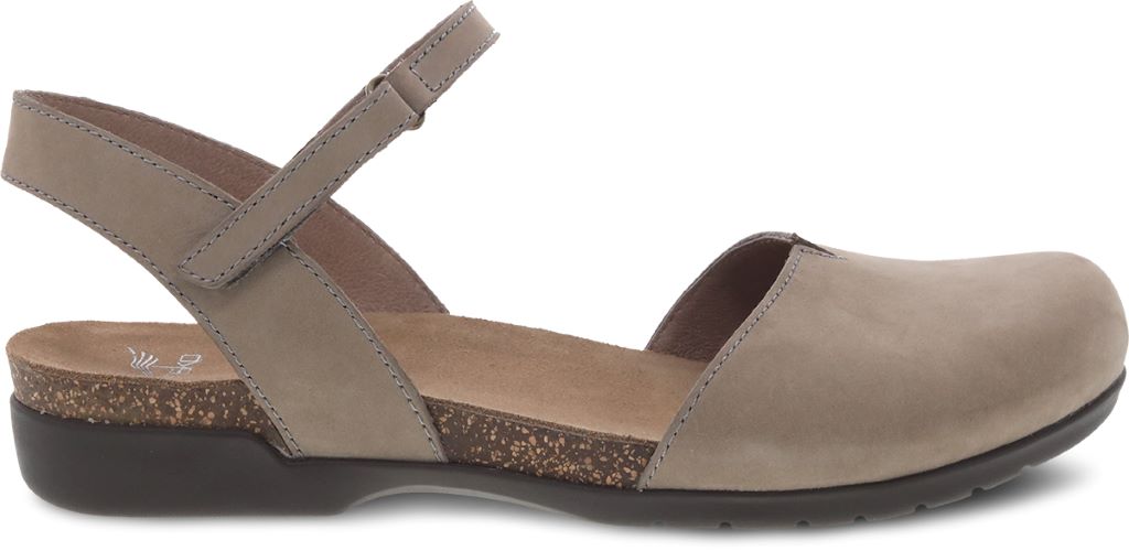 Dansko Taupe Rowan Milled Nubuck Womens Sandals 6025-165300