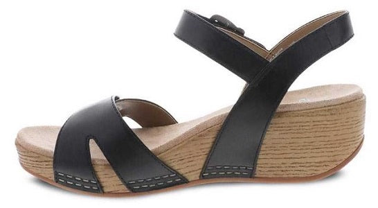 Dansko Women's Laurie Black Burnished Calf Sandal 1823-020600